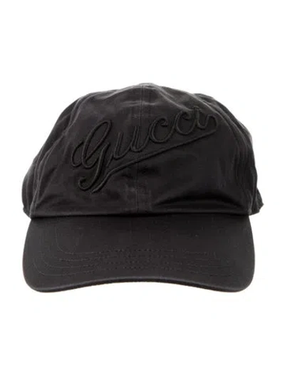 Pre-owned Gucci Embroidered Baseball Cap In Black