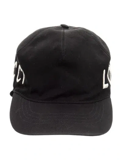 Pre-owned Gucci Embroidered Baseball Cap In Black