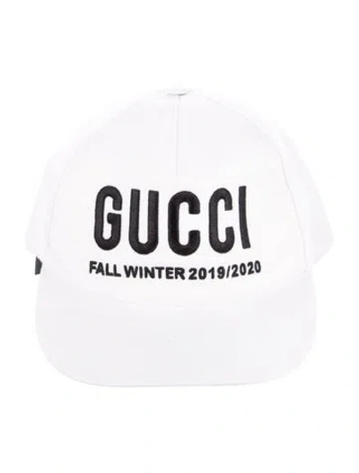 Pre-owned Gucci Embroidered Baseball Cap In White