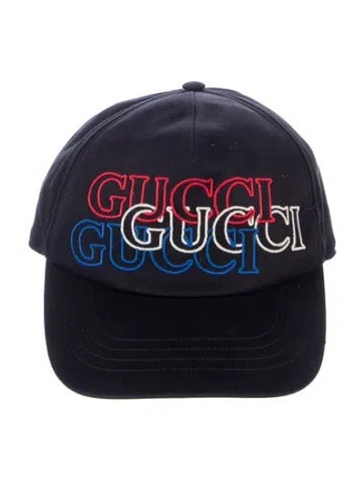 Pre-owned Gucci Embroidered Baseball Cap W/tags In Black