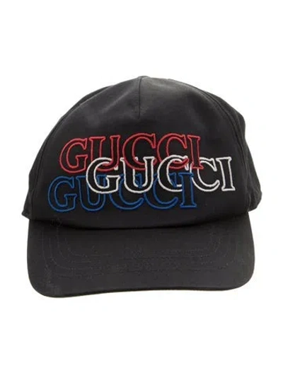 Pre-owned Gucci Embroidered Baseball Cap W/tags In Black