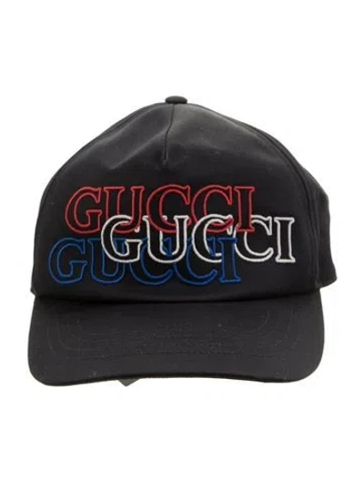Pre-owned Gucci Embroidered Baseball Cap W/tags In Black