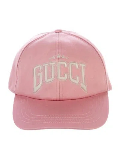 Pre-owned Gucci Embroidered Baseball Hat  W/tags In Pink