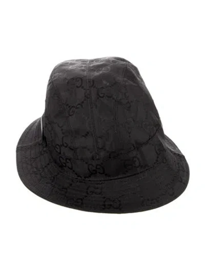 Pre-owned Gucci Embroidered Bucket Hat In Black