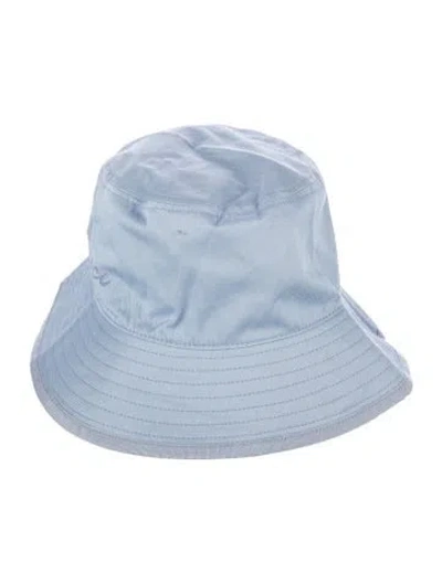 Pre-owned Gucci Embroidered Bucket Hat In Blue