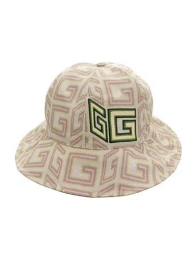 Pre-owned Gucci Embroidered Bucket Hat In Neutrals