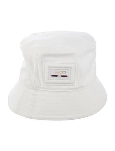 Pre-owned Gucci Embroidered Bucket Hat W/tags In White