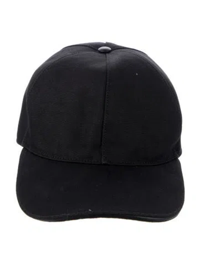 Pre-owned Gucci Embroidered Canvas Baseball Cap In Black