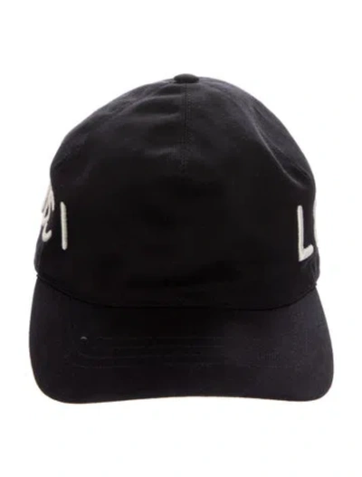 Pre-owned Gucci Embroidered Canvas Baseball Hat In Blue