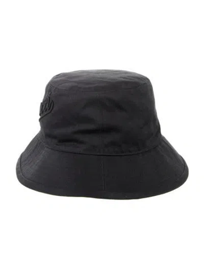 Pre-owned Gucci Embroidered Canvas Bucket Hat In Black