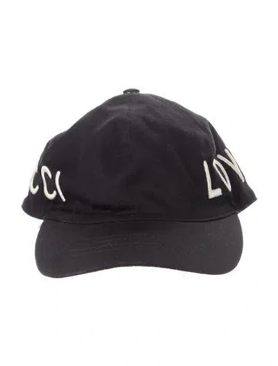 Pre-owned Gucci Embroidered Canvas Hat In Black
