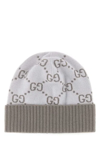 Gucci Embroidered Cashmere Beanie Hat In Neutral
