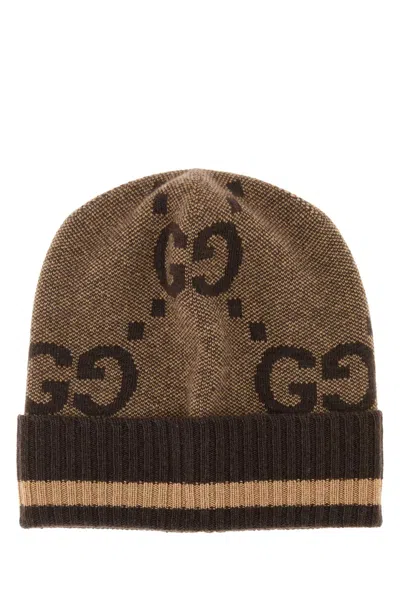 Gucci Woman Embroidered Cashmere Beanie Hat In Multicolor