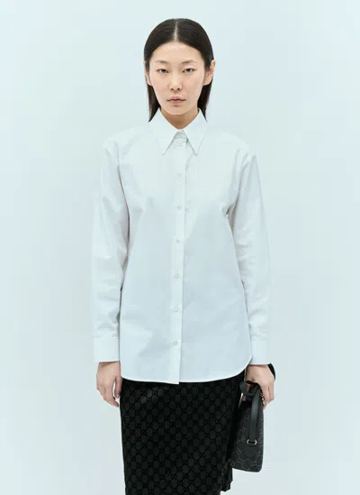 Gucci Embroidered Classic Shirt In White