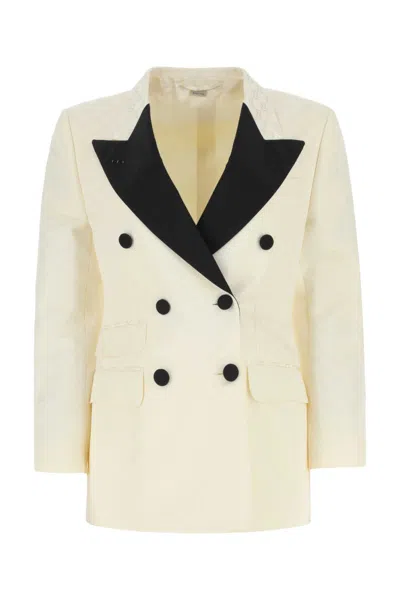 GUCCI EMBROIDERED COTTON BLEND BLAZER