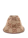 Gucci Embroidered Cotton Blend Hat In Neutral