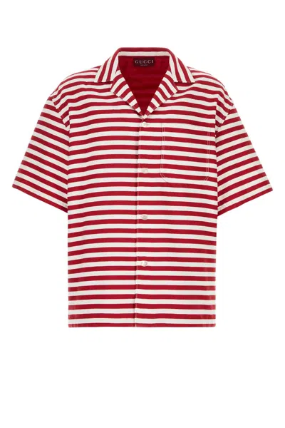 Gucci Cotton Blend Shirt Featuring Chest Pocket In Multi