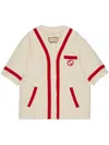 Gucci Interlocking G Textured Tweed V-neck Jacket In White