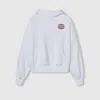 Gucci Embroidered Cotton Jersey Hooded Sweatshirt In White