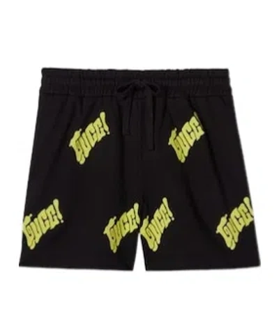 GUCCI EMBROIDERED COTTON JERSEY SHORTS