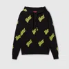 Gucci Embroidered Cotton Jersey Sweatshirt In Black