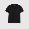 Gucci Embroidered Cotton Jersey T-shirt In Black