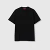 Gucci Embroidered Cotton Jersey T-shirt In Black