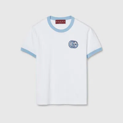 Gucci Embroidered Cotton Jersey T-shirt In White