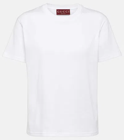 Gucci 刺绣棉质针织t恤 In White