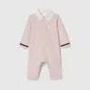 Gucci Babies' Embroidered Cotton One-piece In White