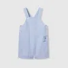 Gucci Embroidered Cotton Overall In Blue
