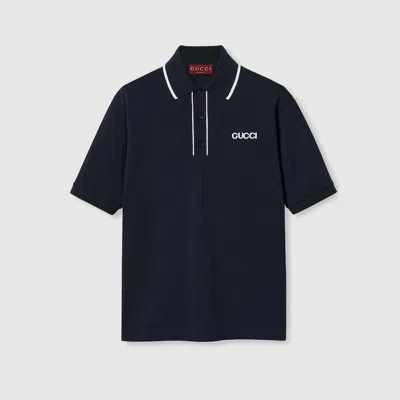 Gucci Embroidered Cotton Piquet Polo Shirt