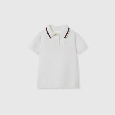 Gucci Babies' Embroidered Cotton Polo Dress In White