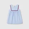 Gucci Embroidered Cotton Poplin Dress In Blue