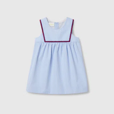GUCCI EMBROIDERED COTTON POPLIN DRESS