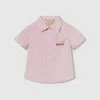 Gucci Embroidered Cotton Shirt In Pink