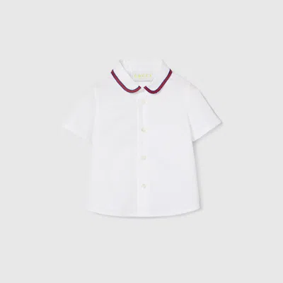 Gucci Babies' Embroidered Cotton Shirt In White