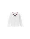 Gucci White Sweater For Kids With Web Detail In White