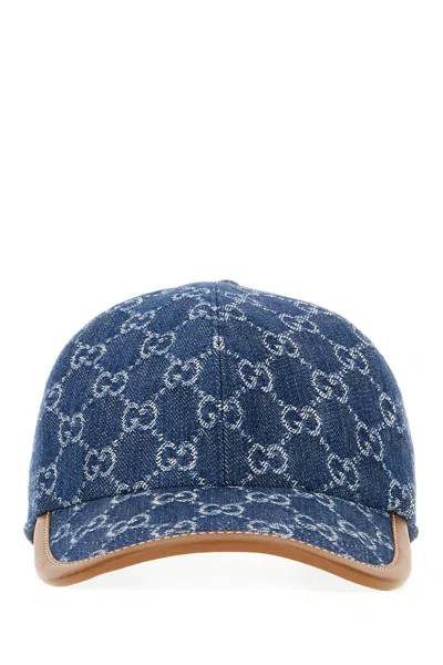 Gucci Embroidered Denim Baseball Cap