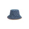 Gucci Embroidered Denim Bucket Hat In Blue