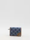 GUCCI GUCCI EMBROIDERED DENIM WALLET