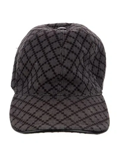 Pre-owned Gucci Embroidered Diamante Baseball Cap In Gray