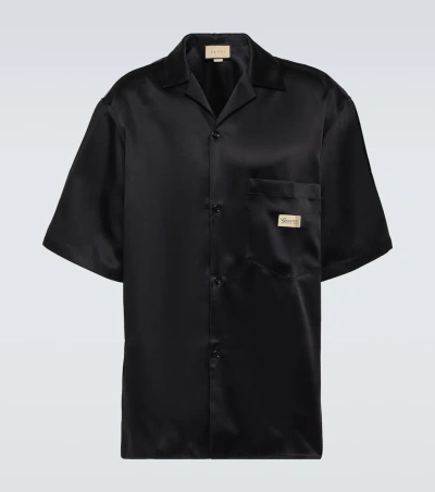 Gucci Embroidered Duchesse Shirt In Black