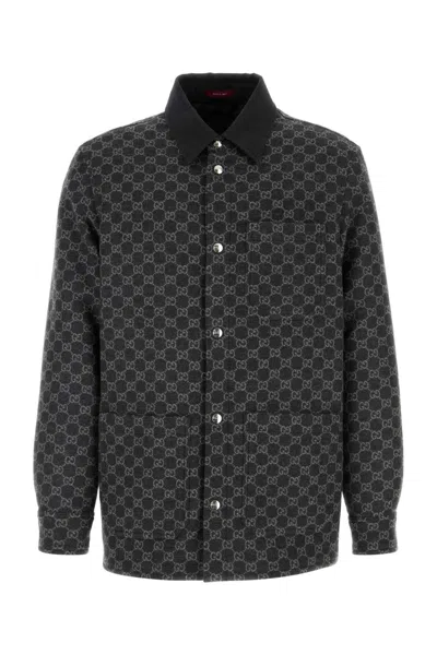 GUCCI EMBROIDERED FLANNEL JACKET