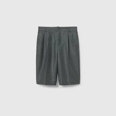 Gucci Kids' Embroidered Flannel Pant In Gray