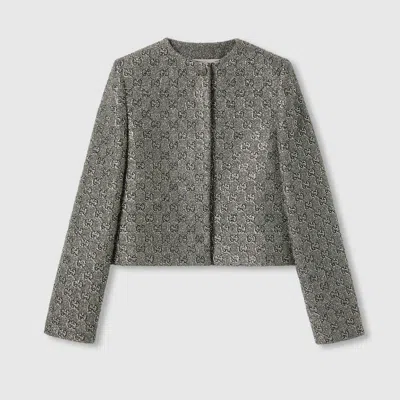 GUCCI GUCCI EMBROIDERED GG WOOL TWEED JACKET