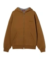 Gucci Embroidered Hooded Jersey Sweatshirt In Brown