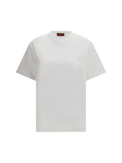 Gucci Embroidered Horsebit Cotton Jersey T-shirt In White