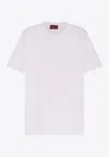 Gucci Women White Crewneck T-shirt With Tonal Horsebit Embroidery On The Front In Cotton Woman In White