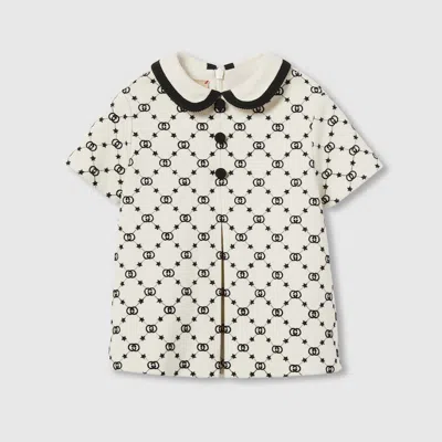 Gucci Kids' Embroidered Jersey Dress In Neutral
